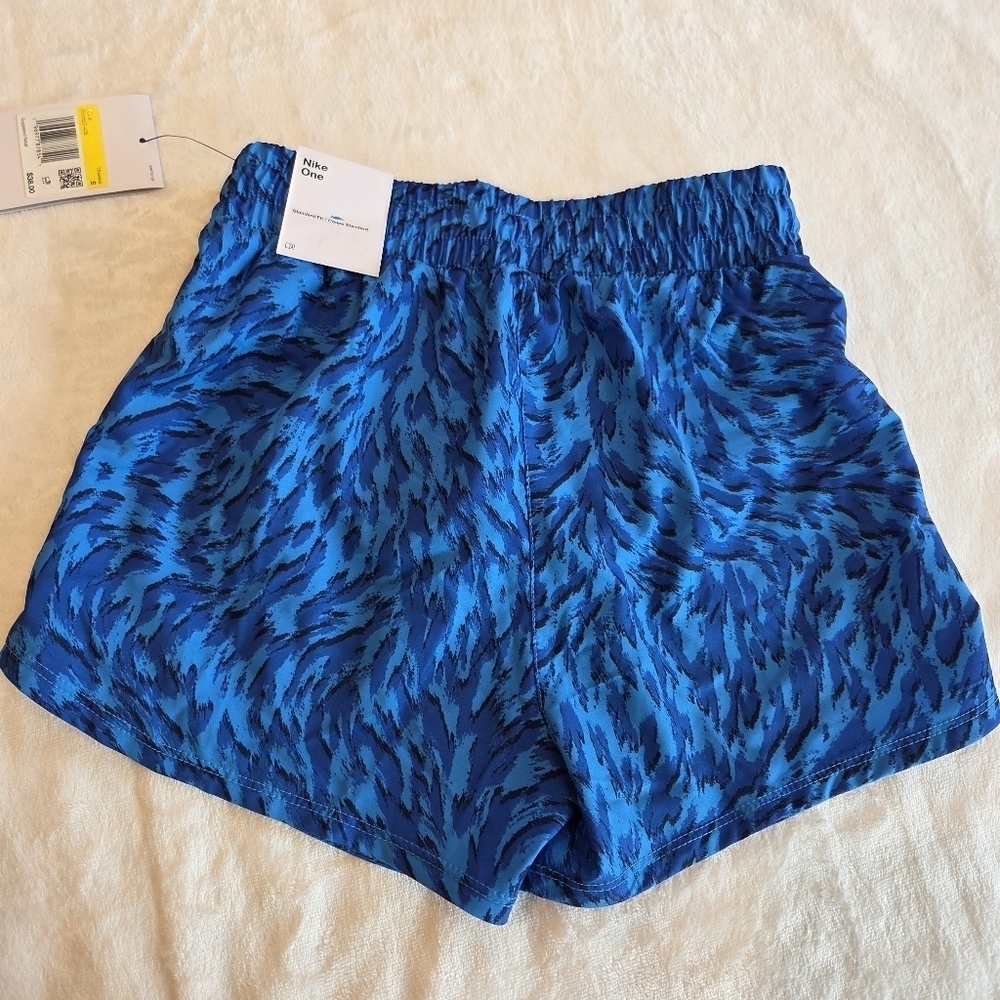 Nike Kids Small Blue Dri-Fit Training Shorts FQ4527-435 Abstract Print Pull On - Picture 8 of 10